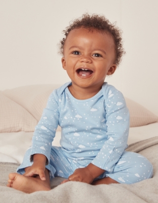 Organic Cotton Cloud Print Sleepsuit (0–24mths)