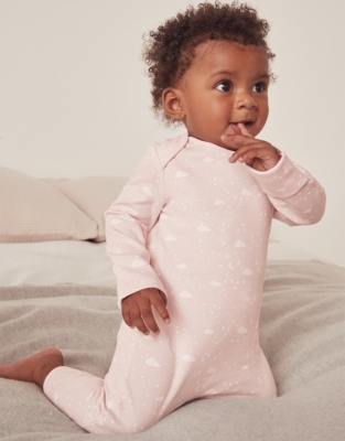 Organic Cotton Cloud Print Sleepsuit (0–24mths)