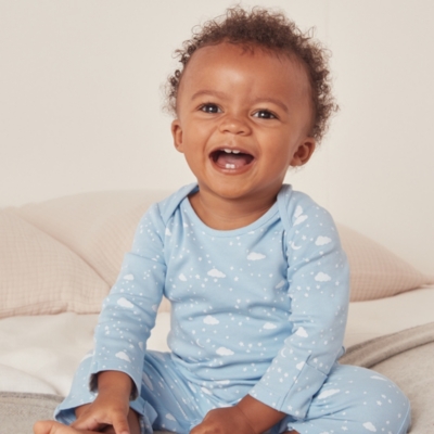Organic Cotton Cloud Print Sleepsuit (0–9mths)