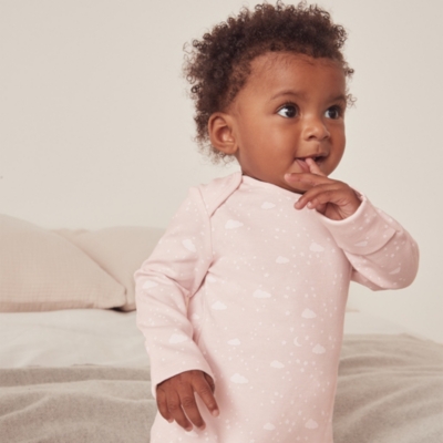 Organic Cotton Cloud Print Sleepsuit (0–9mths)