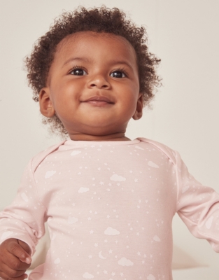 Organic Cotton Cloud Print Sleepsuit (0–9mths)