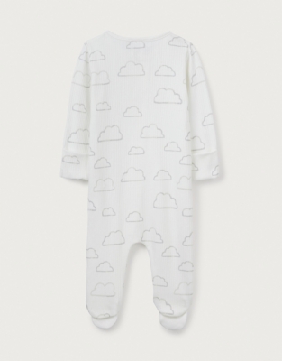 Organic Cotton Cloud Rib Zip Sleepsuit (0–24mths)