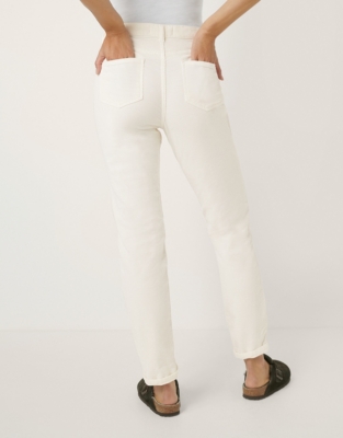 Organic Cotton Cord Brompton Boyfriend Jeans - Porcelain