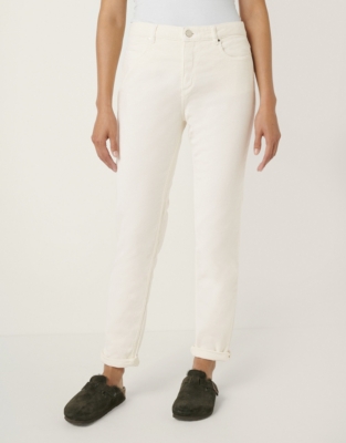 Organic Cotton Cord Brompton Boyfriend Jeans - Porcelain