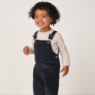 Organic Cotton Cord Dungarees & Sweatshirt Set (0–4yrs)