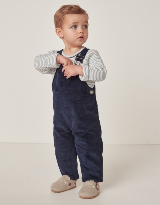 Organic Cotton Cord Dungarees & T-Shirt Set (0–18mths)