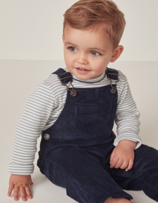 Organic Cotton Cord Dungarees & T-Shirt Set (0–18mths)