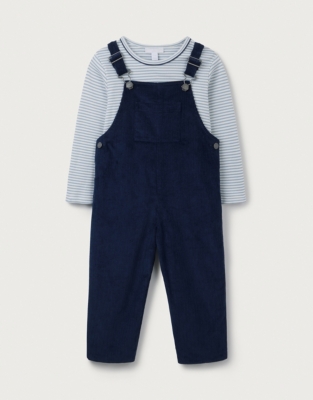 Organic Cotton Cord Dungarees & T-Shirt Set (18mths–6yrs)