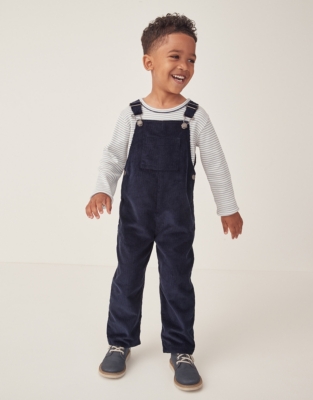 Organic Cotton Cord Dungarees & T-Shirt Set (18mths–6yrs)