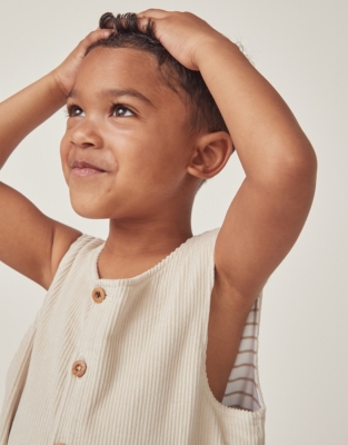 Organic Cotton Cord Dungarees (18mths–6yrs)
