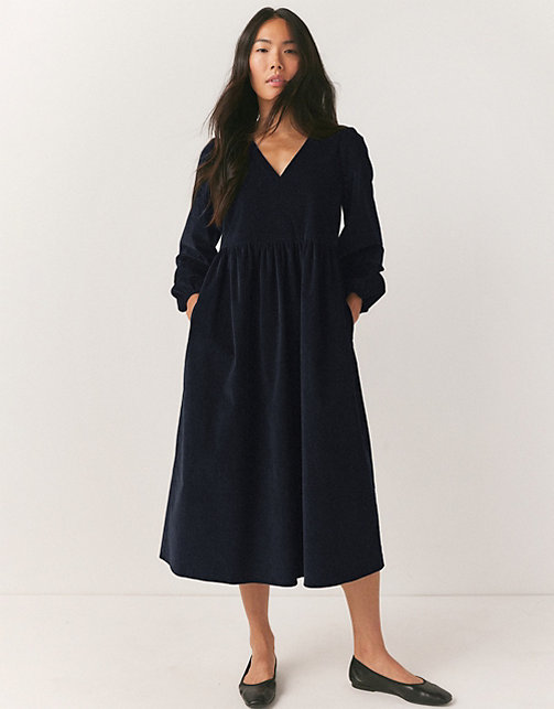 Organic Cotton Cord Midi Dress | Dresses & Skirts | The White Company US
