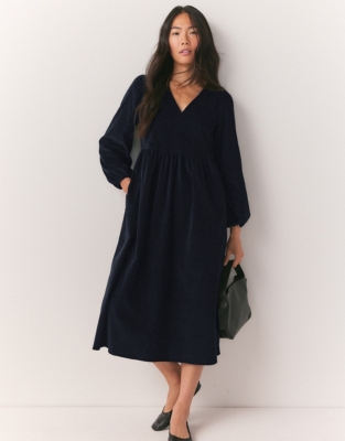 Organic Cotton Cord Midi Dress