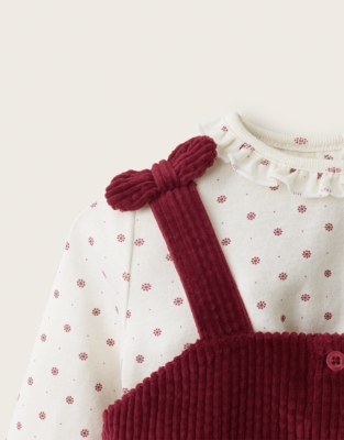 Organic-Cotton Cord Pinafore & Top Set (0–4yrs) 