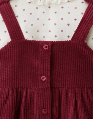 Organic-Cotton Cord Pinafore & Top Set (0–4yrs) 