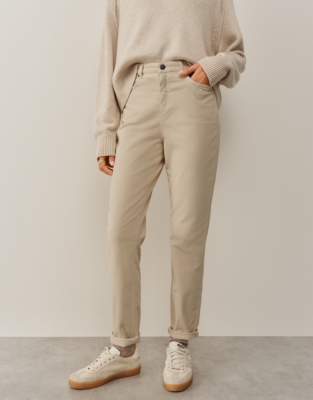 Organic Cotton Cord Tapered Brompton Trousers - Neutral