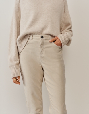 Organic Cotton Cord Tapered Brompton Trousers - Neutral