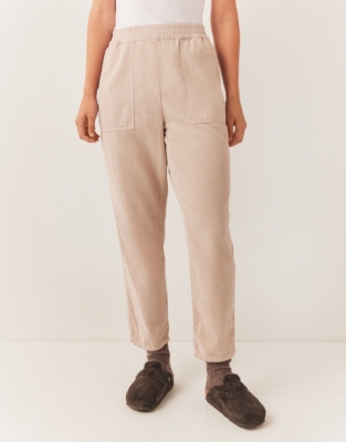 Organic Cotton Cord Tapered Utility Joggers - Sand