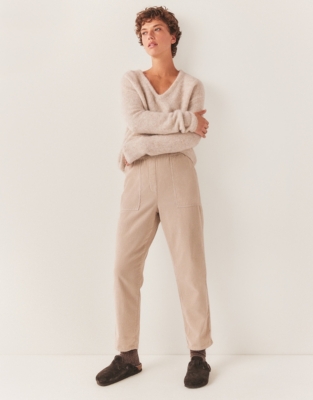 Organic Cotton Cord Tapered Utility Joggers - Sand