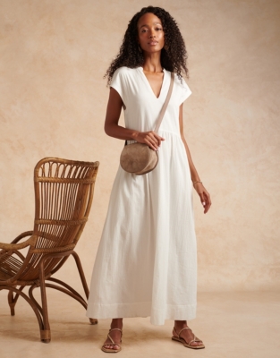 Organic Cotton Crepe Dress Dresses Skirts The White Company US