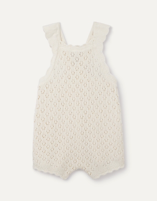 Organic Cotton Crochet Frill Romper (0–2yrs)