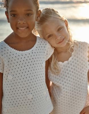 Organic Cotton Crochet Top & Trousers Set (18mths–6yrs)
