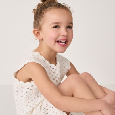 Organic Cotton Crochet Vest & Shorts Set (18mths–6yrs)
