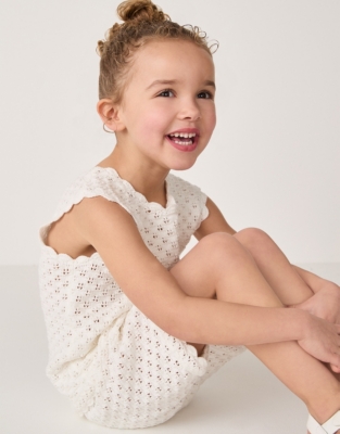 Organic Cotton Crochet Vest & Shorts Set (18mths–6yrs)