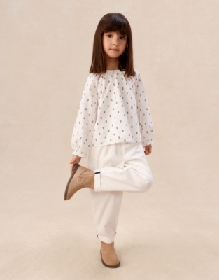 Organic Cotton Daisy Blouse & Trousers Set (0–4yrs)