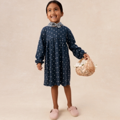 Organic Cotton Daisy Jersey Dress & Neckerchief Set (0–4yrs)