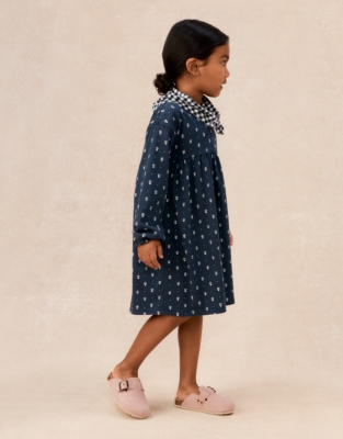 Organic Cotton Daisy Jersey Dress & Neckerchief Set (0–4yrs)