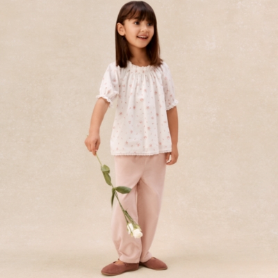 Organic Cotton Delphie Floral Blouse & Cord Trousers Set (0–4yrs)