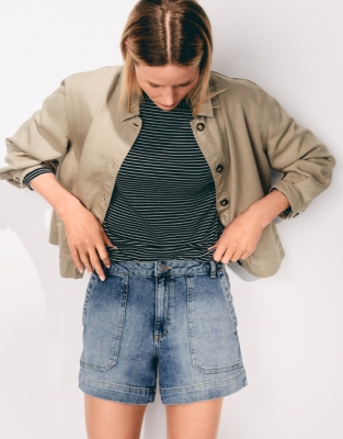 Organic Cotton Denim Shorts - Pale Wash