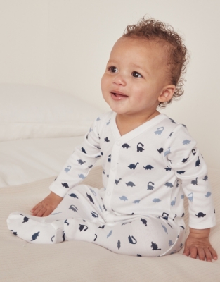 Organic Cotton Dinosaur Sleepsuit (0–24mths)