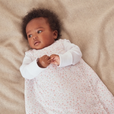 Organic Cotton Edie Floral Frill Wrap Over Sleeping Bag – 2.5 Tog 