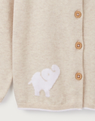 Organic Cotton Elephant Cardigan (024mths) View All Baby The White