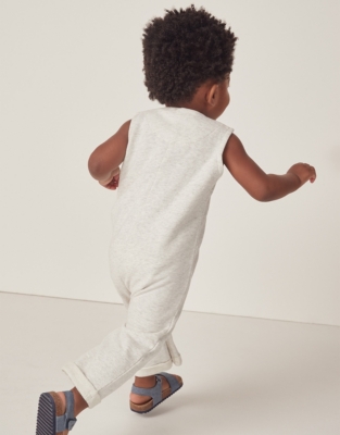 Organic Cotton Elephant Pocket Jersey Dungarees (0–24mths)