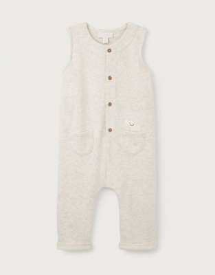 Organic Cotton Elephant Pocket Jersey Dungarees (0–24mths)