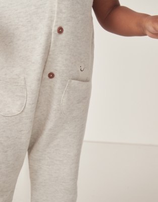 Organic Cotton Elephant Pocket Jersey Dungarees (0–24mths)