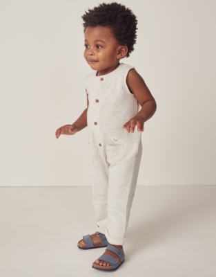 Organic Cotton Elephant Pocket Jersey Dungarees (0–24mths)