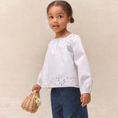 Organic Cotton Embroidered Blouse & Trousers Set (0–4yrs)