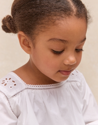Organic Cotton Embroidered Blouse & Trousers Set (0–4yrs)