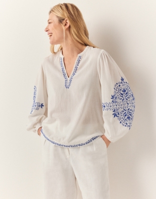 Organic Cotton Embroidered Blouse