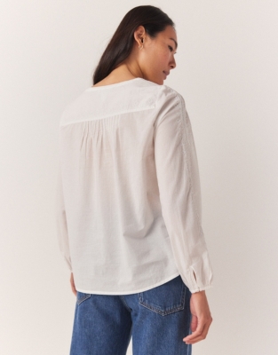 Organic Cotton Embroidery Detail Blouse