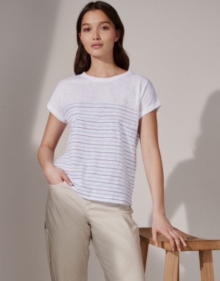 OrganicCotton Embroidered Heart TShirt Tops & Blouses The White