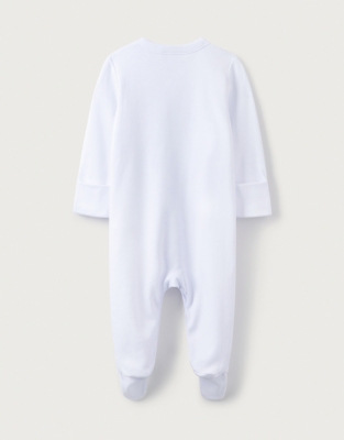 Organic-Cotton Embroidered Penguin Party Sleepsuit 