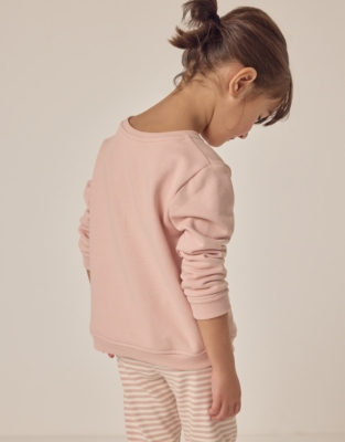 Organic Cotton Embroidered Strawberry & Cherry Sweatshirt & Leggings Set (18mths–6yrs)