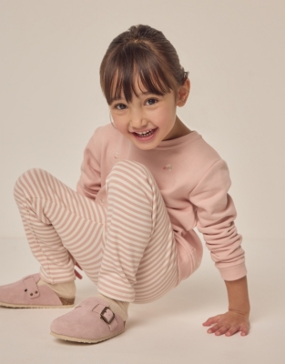 Organic Cotton Embroidered Strawberry & Cherry Sweatshirt & Leggings Set (18mths–6yrs)