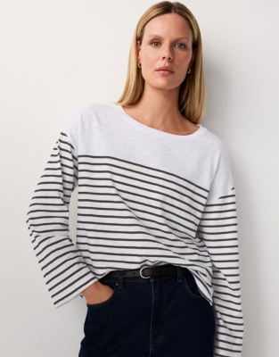 Organic Cotton Engineered Breton Stripe Top