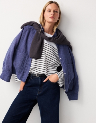 Organic Cotton Engineered Breton Stripe Top