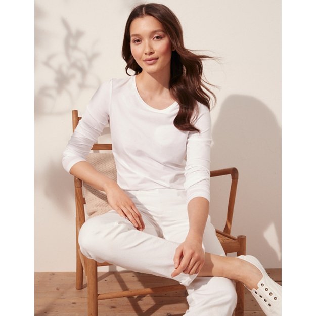 Organic Cotton Everyday Long T-Shirt | Tops & T-Shirts | The White Company